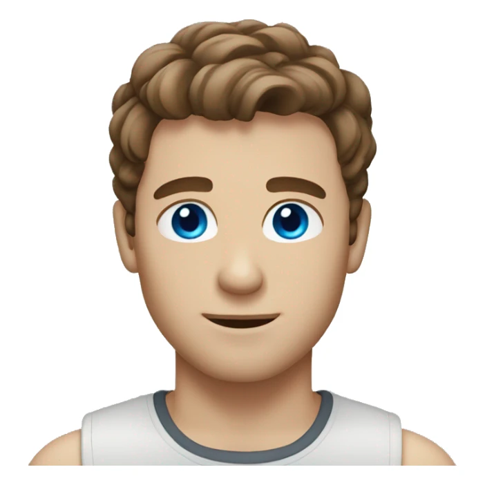 Man with brown hair and blue eyes sticker