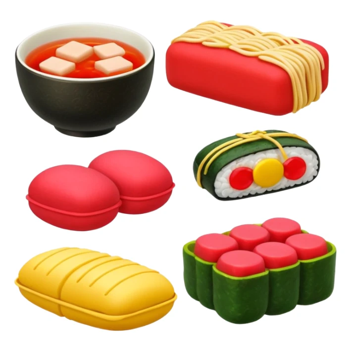Japanese theme emoji food sticker