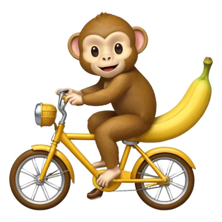 monkey riding a banana bike  sticker