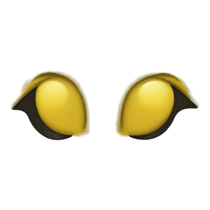 Yellow emoji with both eyes looking right and persed lips sticker