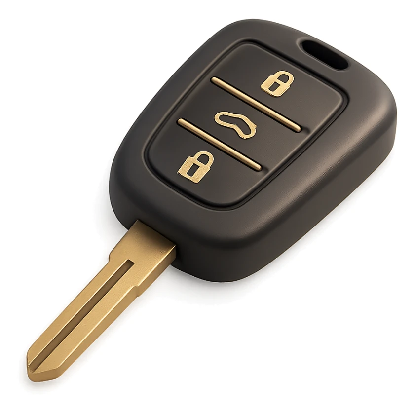 a modern car key in 3D black style sticker
