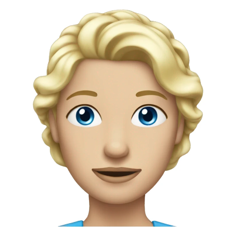 Blonde woman blue eyes crown sticker