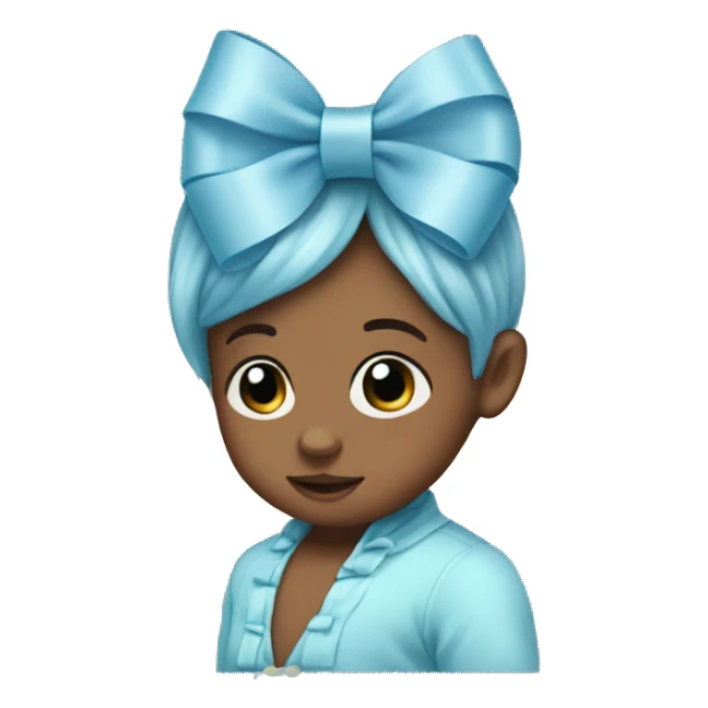 baby blue bow  sticker