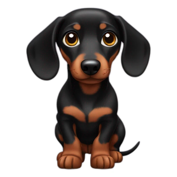 Black dachshund full of love sticker