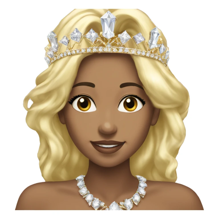 royal diamond crystal tiara gold sticker
