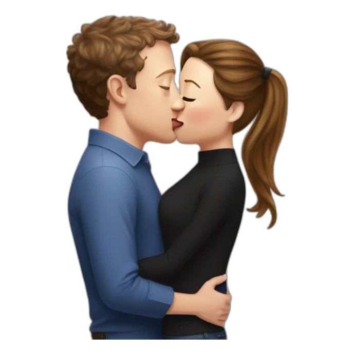 Mark Zuckerberg kissing Elon Musk sticker