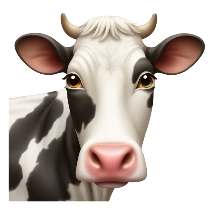 A cow with heart instead of eyes sticker