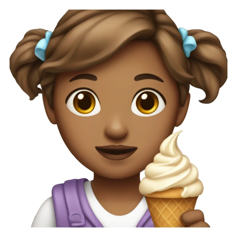 Girl with an ice cream costume  with brown hair sticker