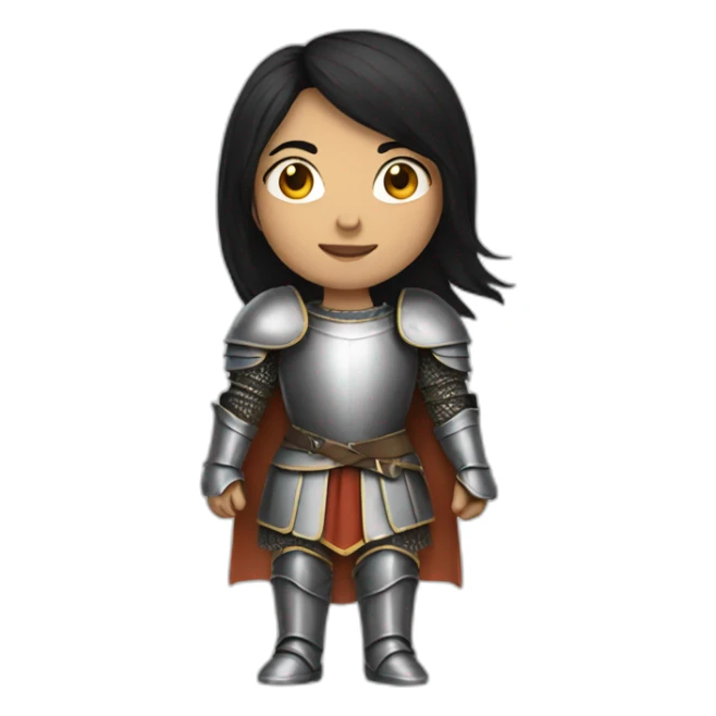 knight woman with black hair sticker