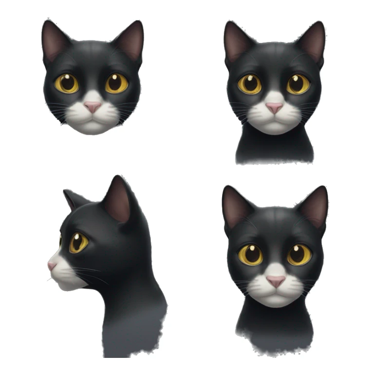 black cat with white spot on month and on the nose  sticker