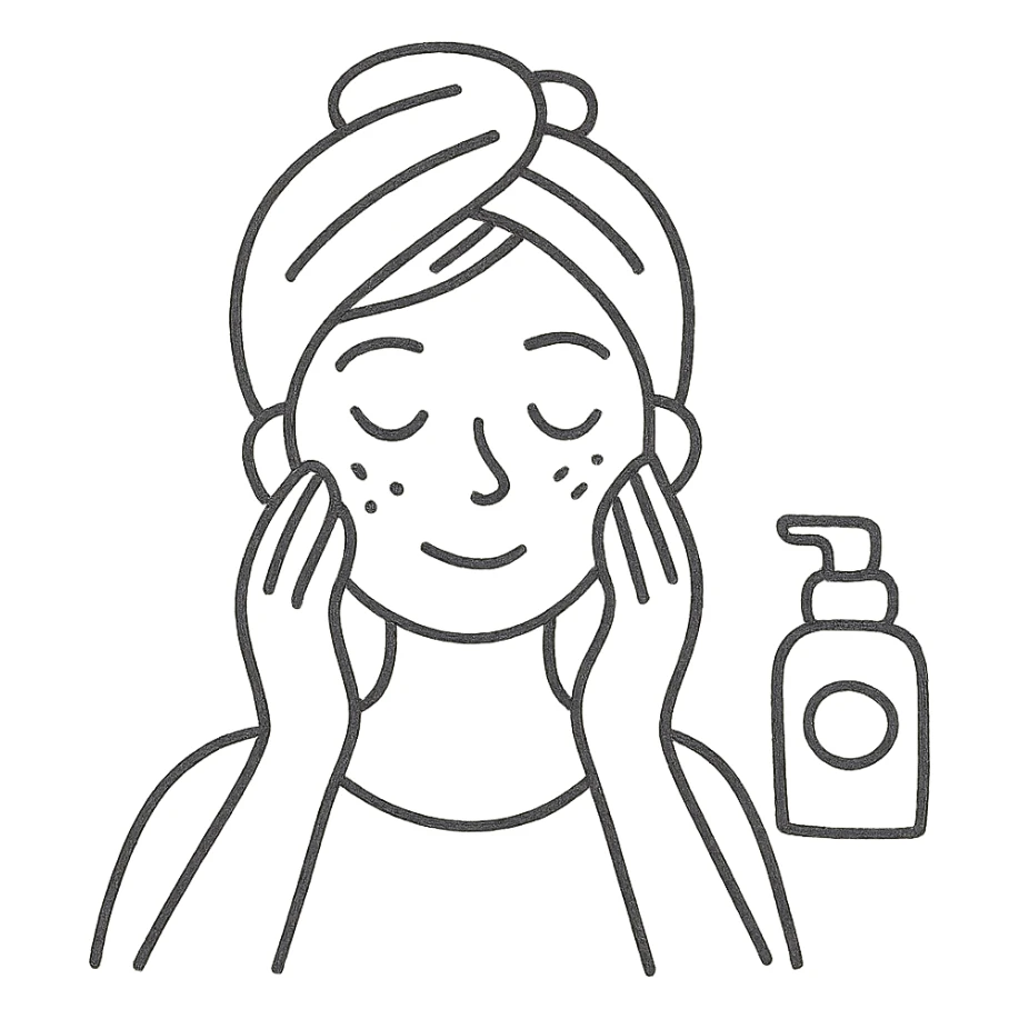 woman skincare routine sticker