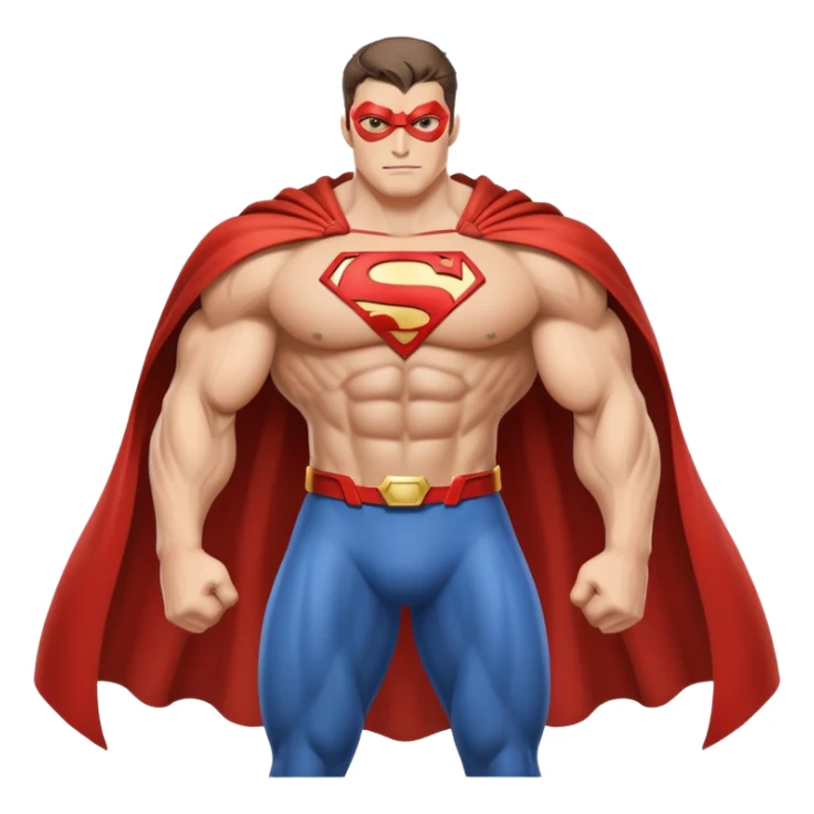 Superhero character with cape and muscular build sticker