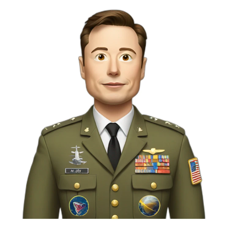 Elon musk in military suit sticker