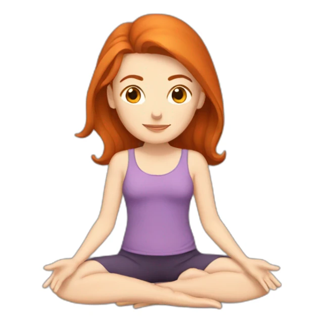 Femme rousse qui fait du yoga sticker