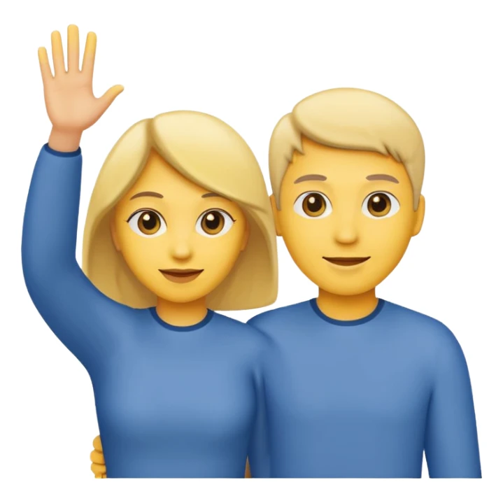 two people waving, backs to the viewer emoji style sticker