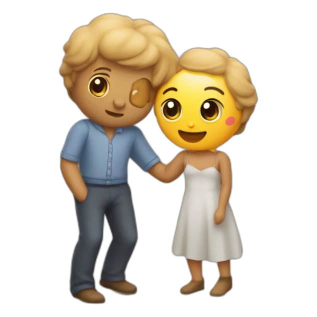 salamèche qui fait un calin avec évoli sticker