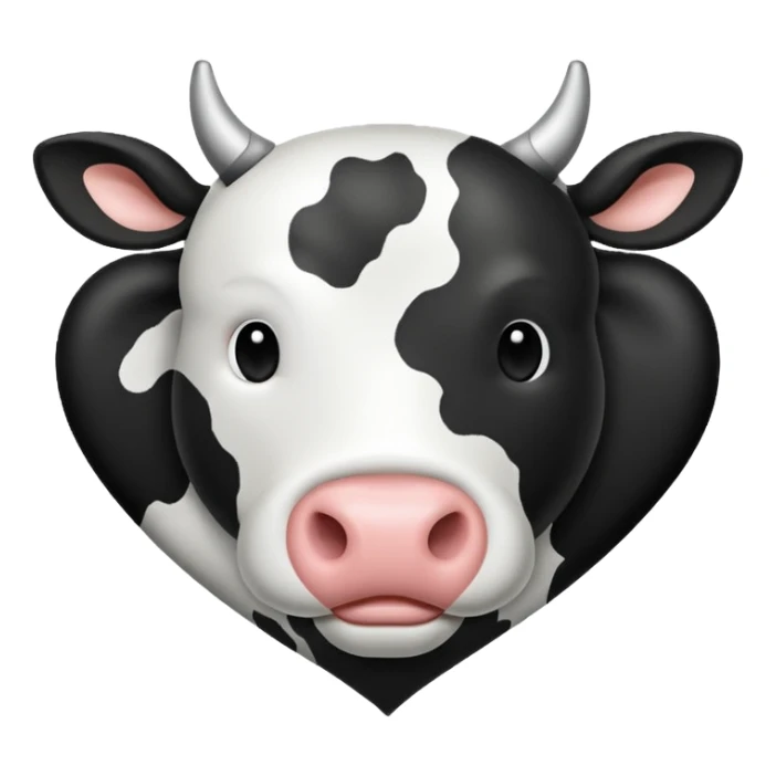 cow print heart sticker