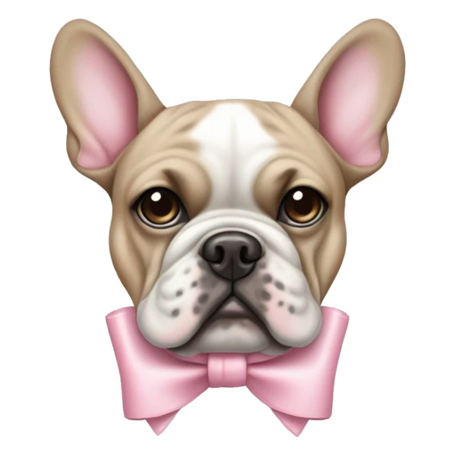 French bulldogue with pastel pink bow sticker