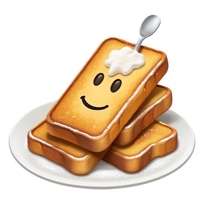 french toast sticks, with powdered sugar, minimal background sticker