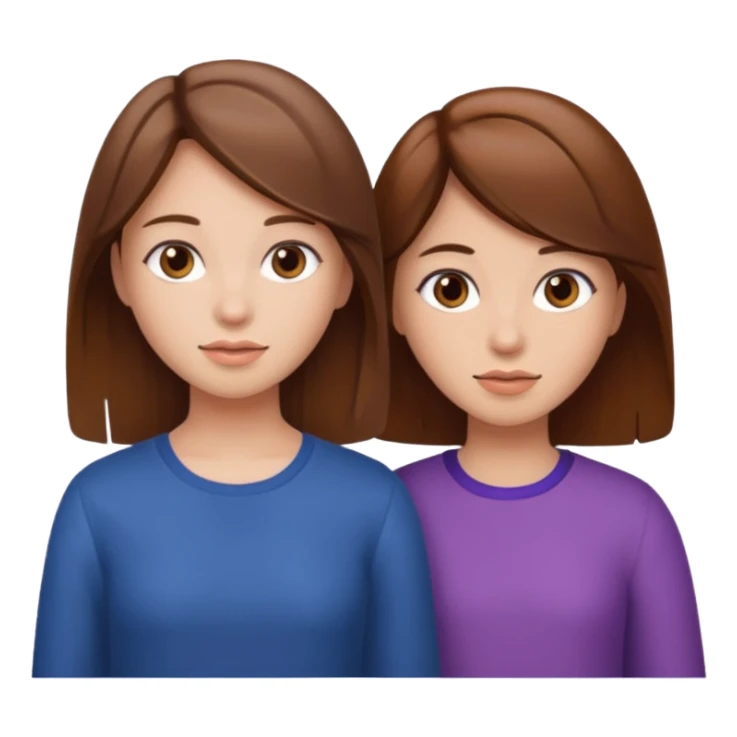 Russian duo girls with brown hair sticker