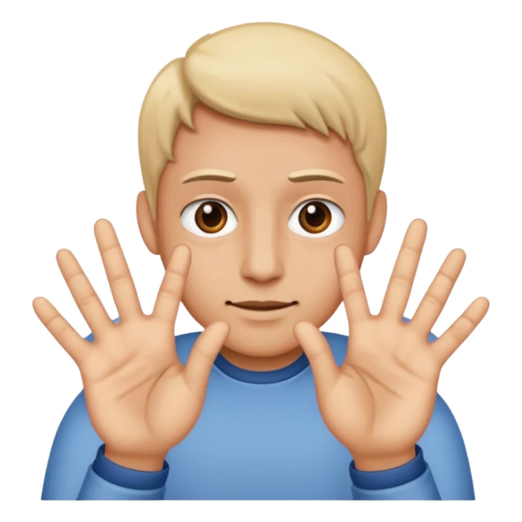 Face 2 hands with 6 on one and 7 on the other one sticker