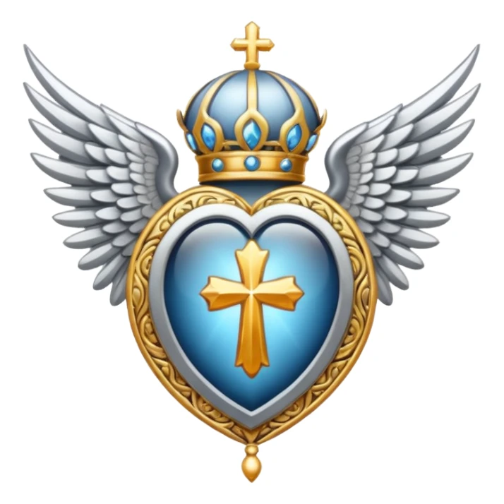 holy saint emblem with silver or white wings  sticker