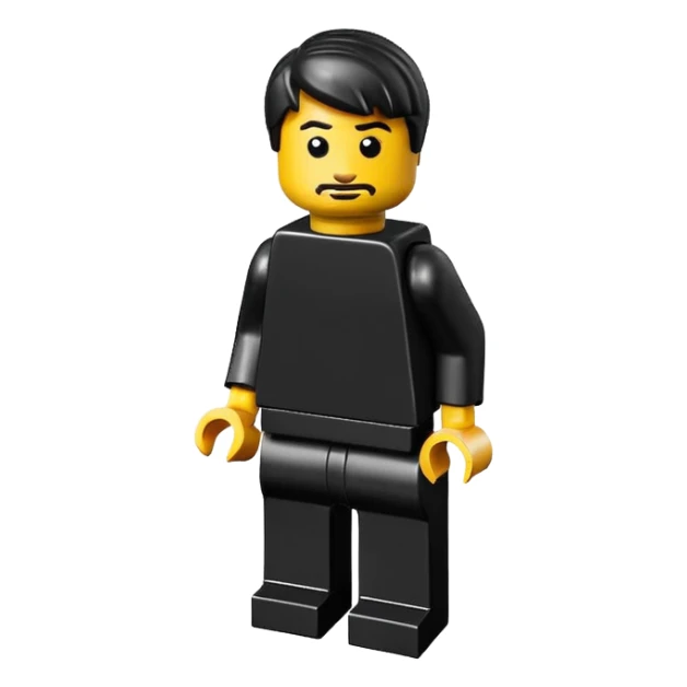 A good looking, realistic and isometric lego black on black background sticker