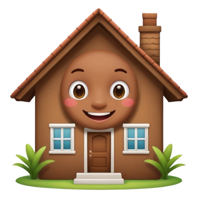 dessiner une maison , met "Airbnb", rajoute un visage (yeux et bouche) avec un sourire. sticker