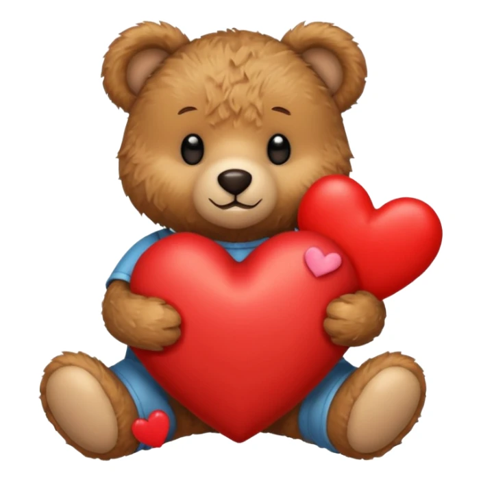 Teddy bear with a heart in her arms sticker