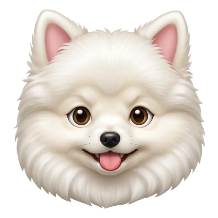 White Pomeranian cute puppy face tongue out sticker