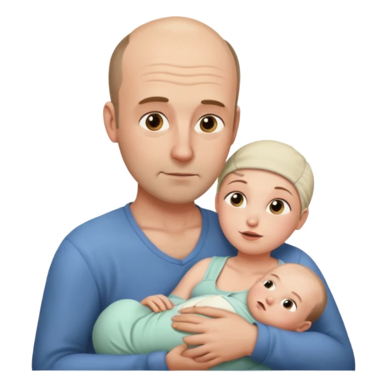 Mother breastfeeding adult balding man sticker