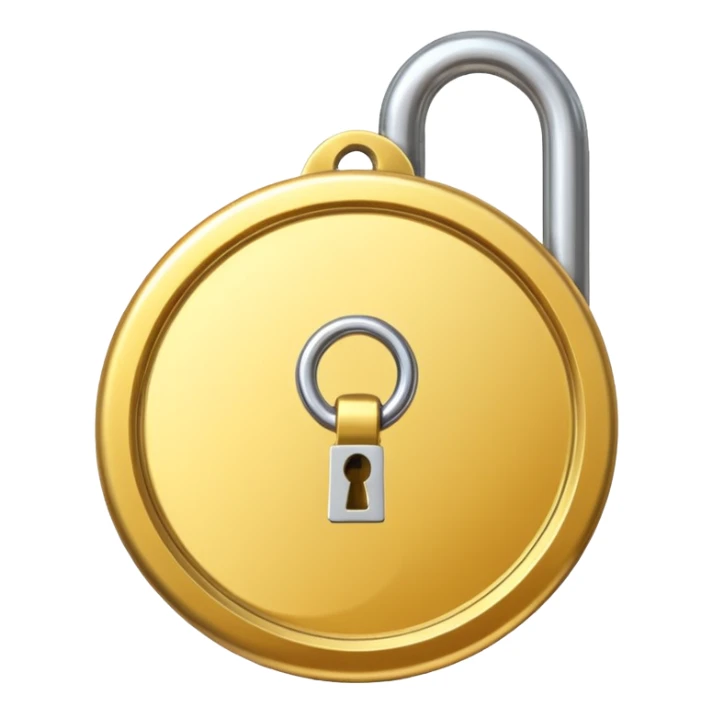 a gold medal with ONLY ONE lock engraved on it sticker