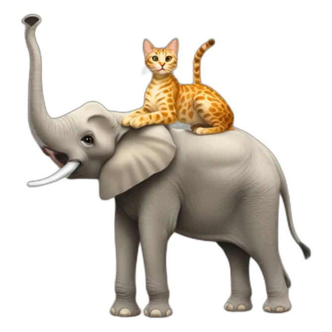 Cat sur un chien sur un elephant sur une girafe sticker