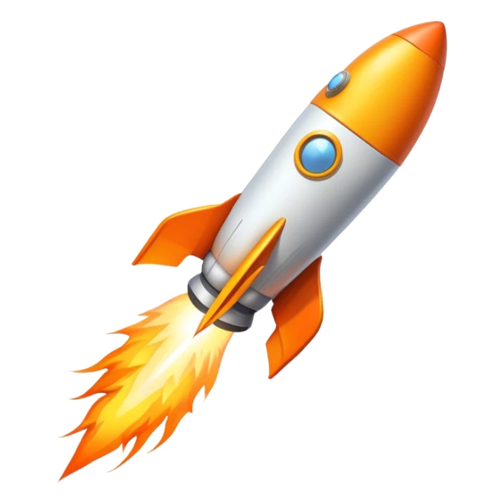 A rocket blasting off with energy and motion. sticker