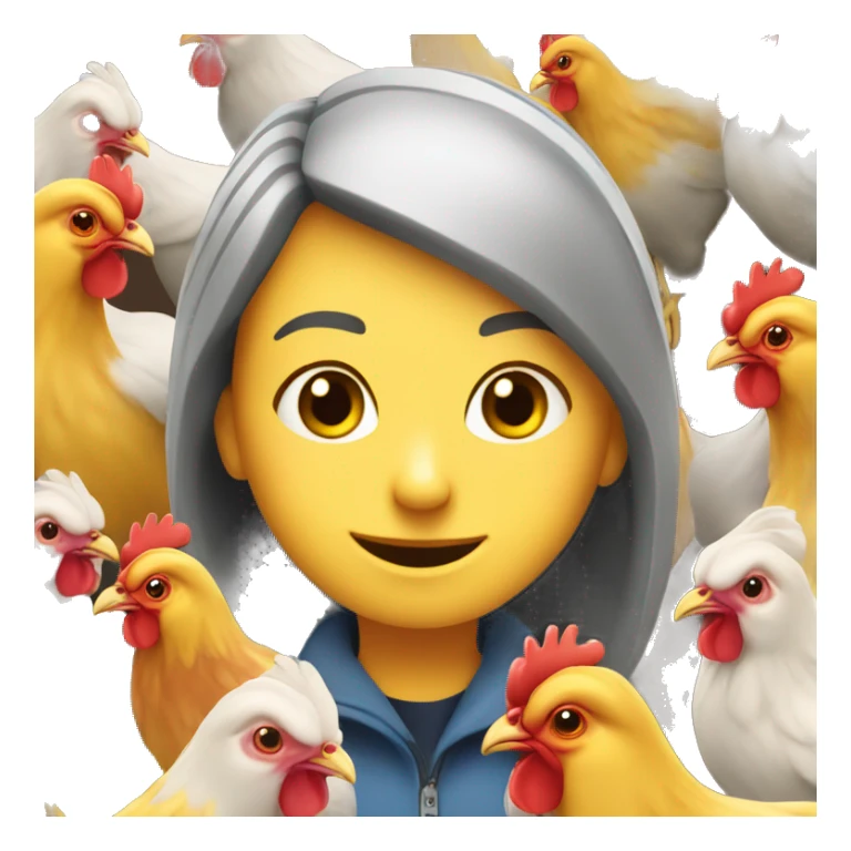 A person who loves chickens and teaching students; loves driving; learning english sticker