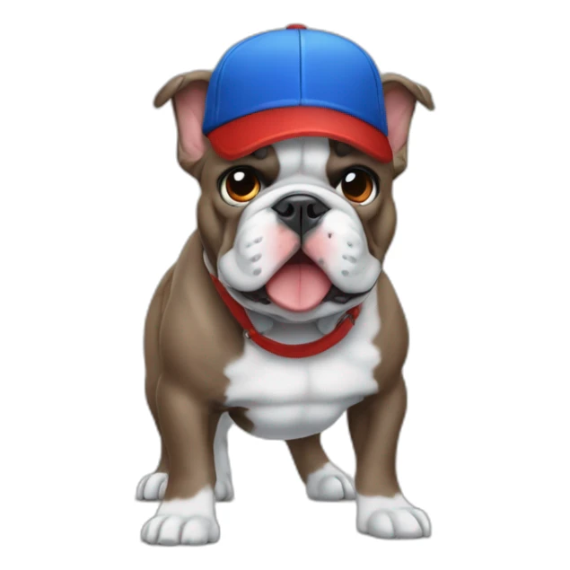 Blue franch bulldog with red cap sticker