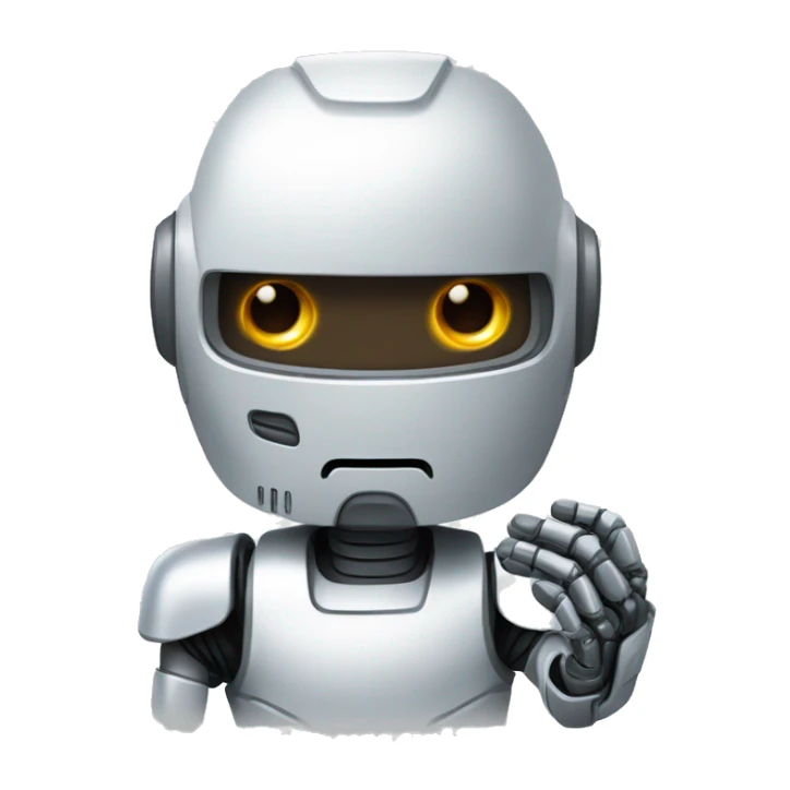 UN ROBOT SOLDADOR O EN LA MANO CON COSO DE SOLD sticker