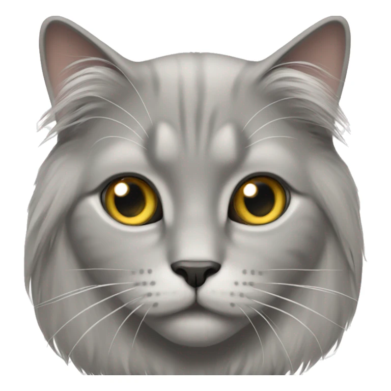 grey brittish long hair cat  sticker