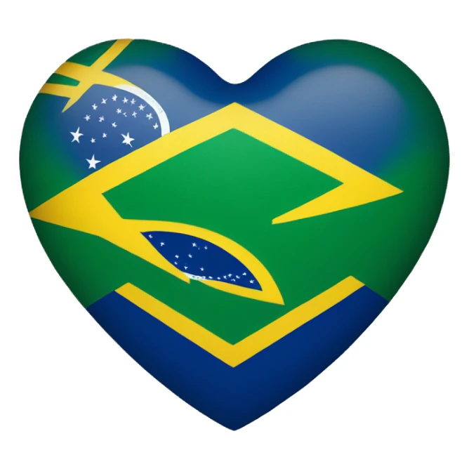 Heart with the brazil flag sticker