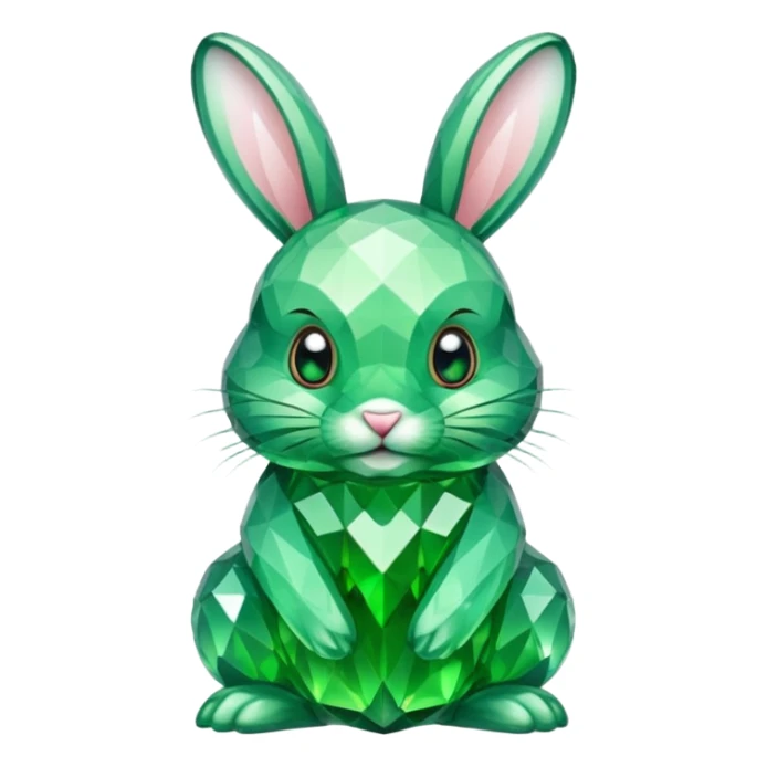 bunny made of green crystals sticker