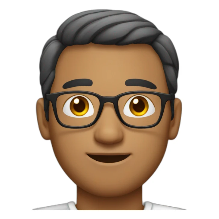 indian man fair skin salt and pepper hair half-rimmed glasses sticker