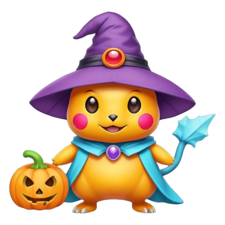 Pokémon wearing a Halloween costume ￼ sticker