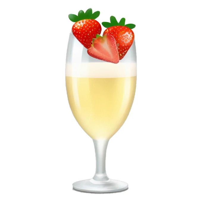 Glass of Prosecco with strawberries in it sticker