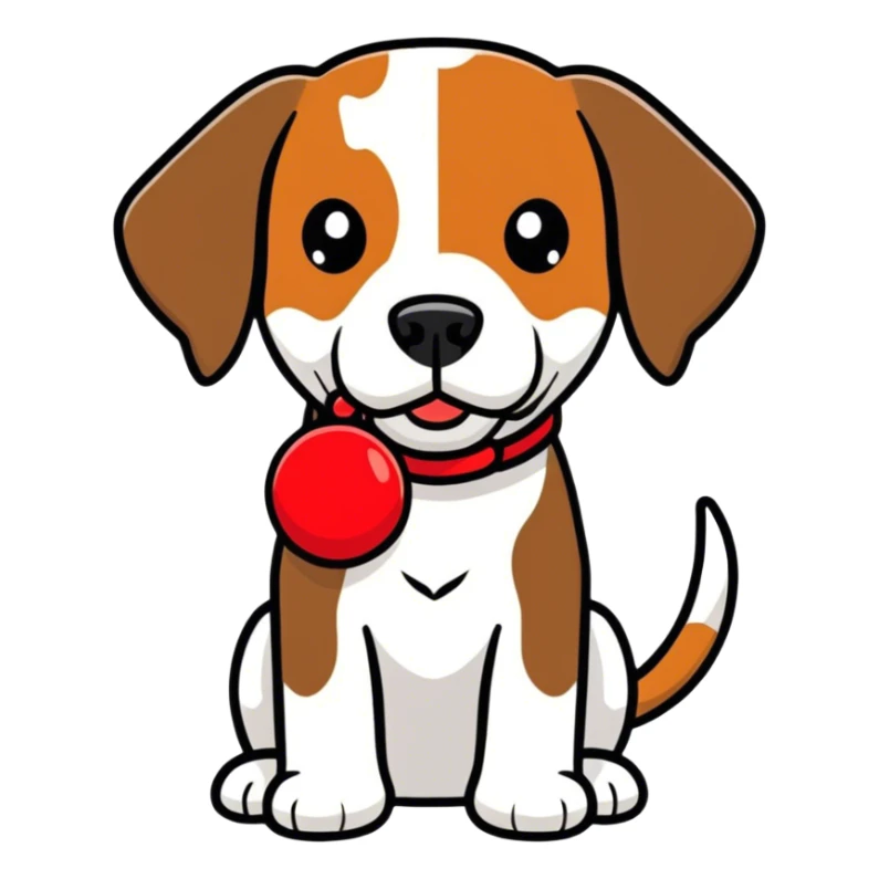 Beagle with toy in mouth  sticker