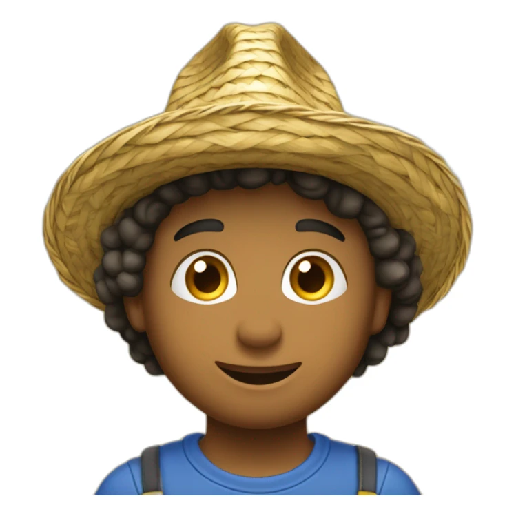 Garçon avec un chapeau de paille sticker