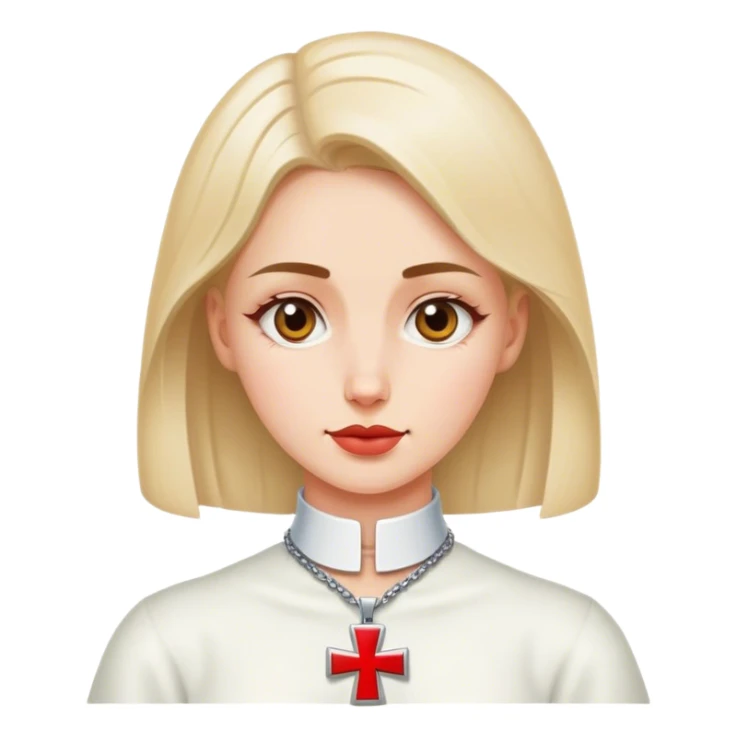 woman polish neck cross sticker