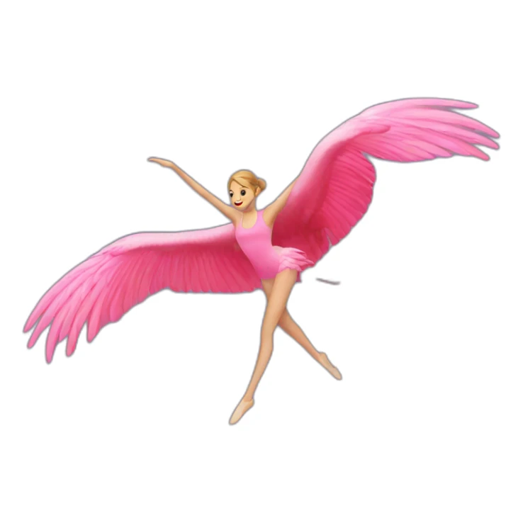 Flamingo fitness girl flying sticker