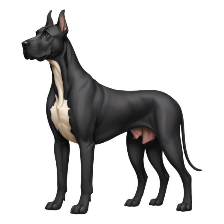 Black Male Great Dane with cropped ears in a show stance sticker