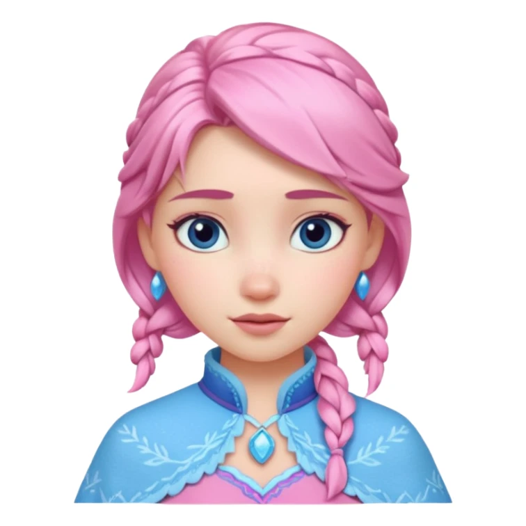 Ana Frozen with blue and pink pastel outfit sticker