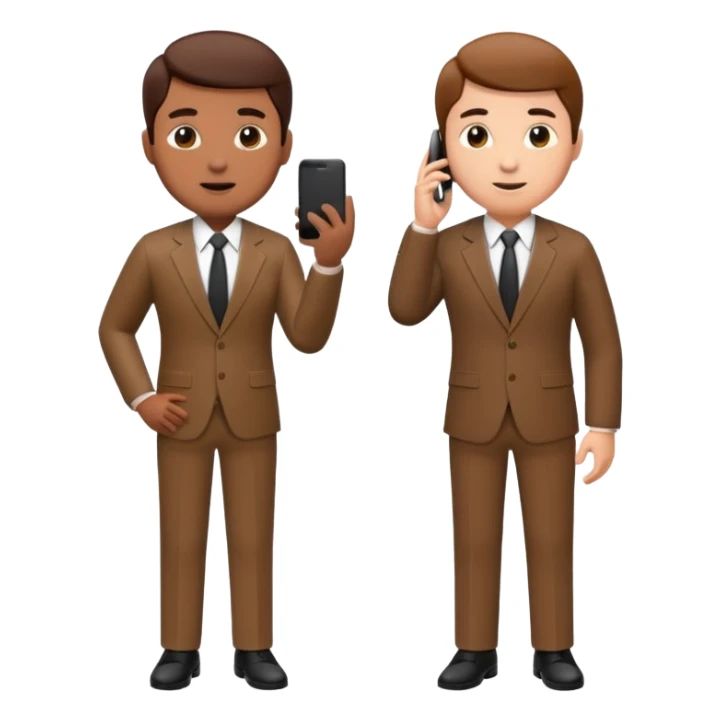 A 3D full body MNC Employee bitmoji talking on mobile with someone sticker